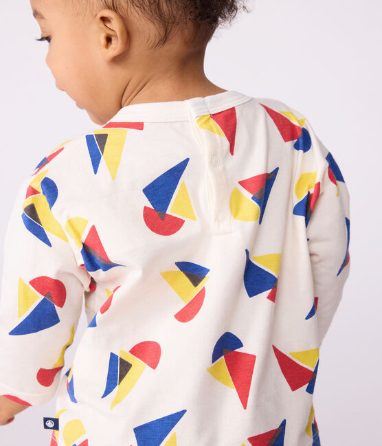 Tee-shirt bébé en coton à manches longues, imprimé bateaux MILK/ MULTICO