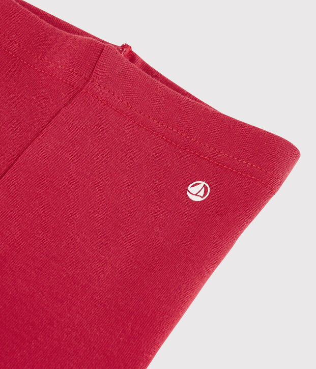 Legging b&eacute;b&eacute; fille en c&ocirc;te 1x1 unie rouge