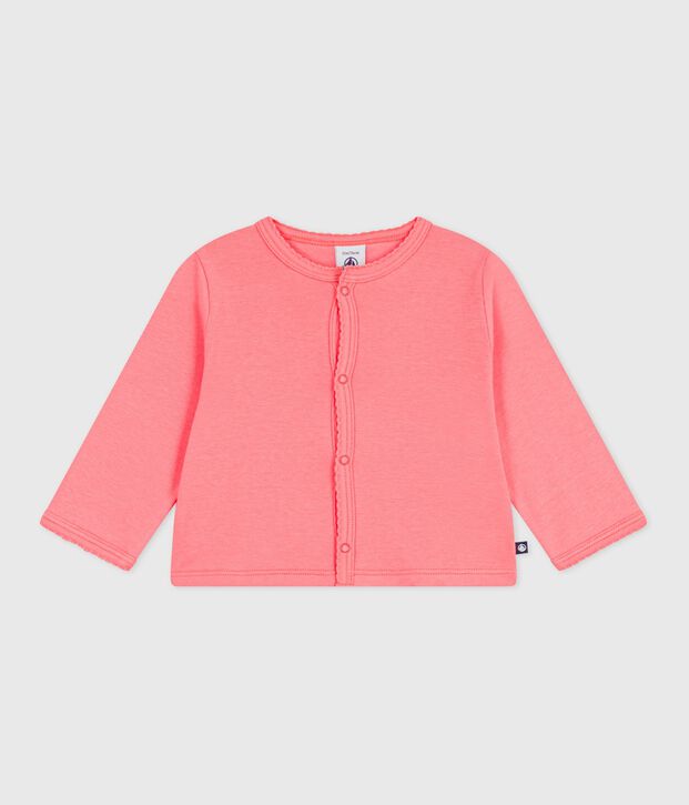 Cardigan b&eacute;b&eacute; en coton uni corail