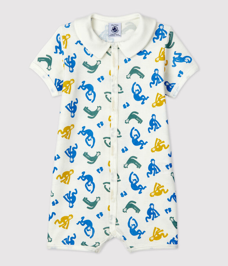 Combicourt b&eacute;b&eacute; singes phosphorescents en coton blanc MARSHMALLOW/blanc MULTICO