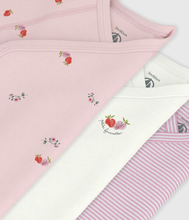 Lot de bodies crois&eacute;s manches courtes en coton imprim&eacute; b&eacute;b&eacute; multicouleur