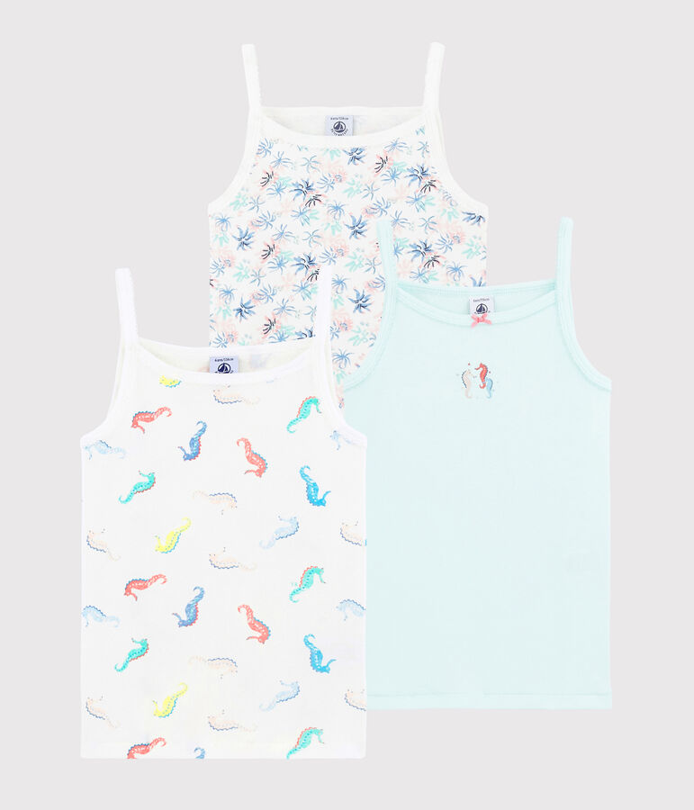 Lot de 3 chemises &agrave; bretelles oc&eacute;ans petite fille multicouleur