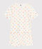 Pyjama short femme en coton imprimé cœurs blanc MARSHMALLOW/blanc MULTICO