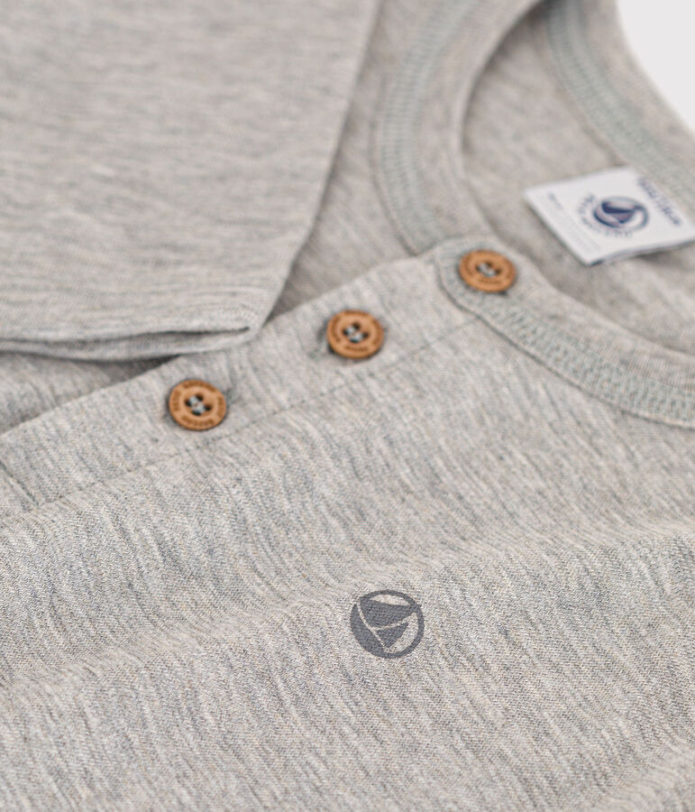 Tee-shirt manches longues en coton enfant gar&ccedil;on gris CHATON CHINE