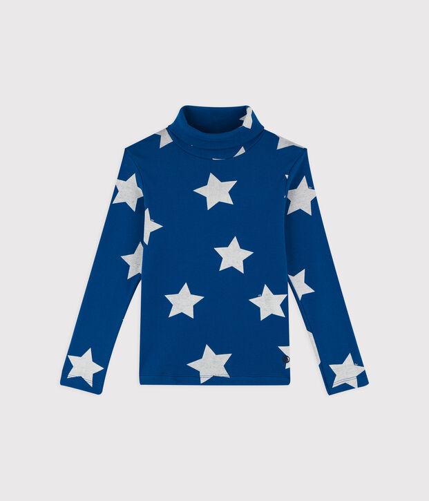 Sous-pull &agrave; imprim&eacute; enfant gar&ccedil;on fille bleu/blanc
