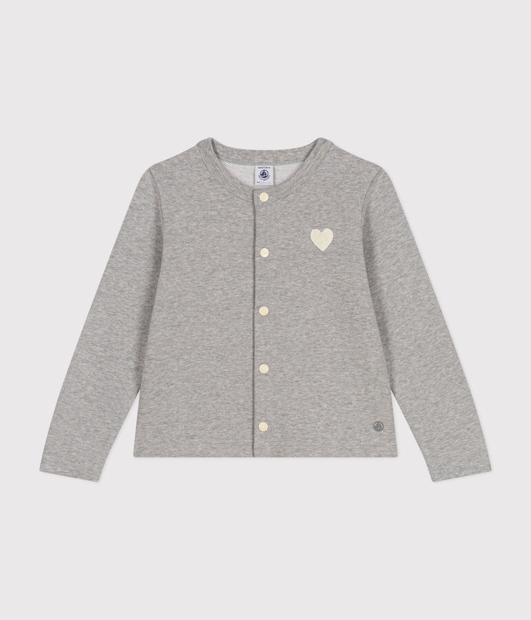 Cardigan en molleton enfant fille gris CHATON CHINE