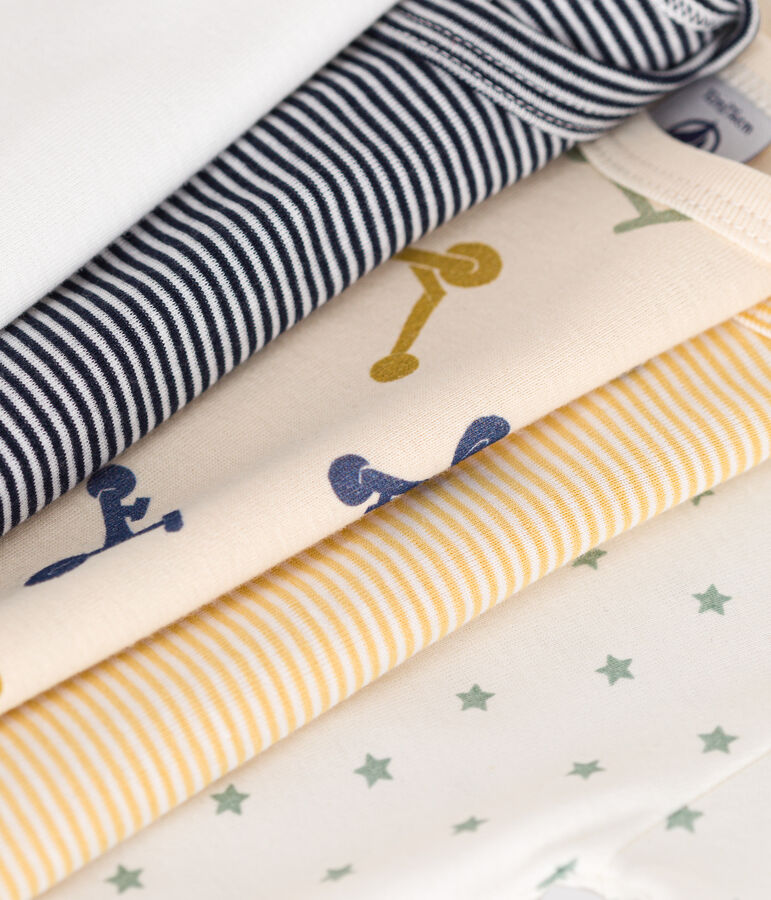 Lot de 5 bodies manches longues trottinette en coton b&eacute;b&eacute; variante 1