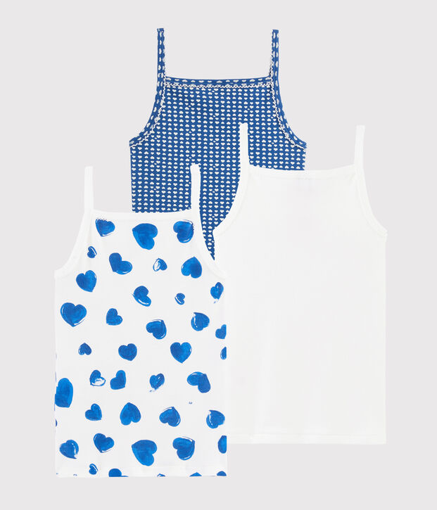 Lot de 3 chemises &agrave; bretelles c&oelig;urs petite fille multicouleur