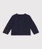 Cardigan b&eacute;b&eacute; en coton uni et badge c&oelig;ur bleu marine