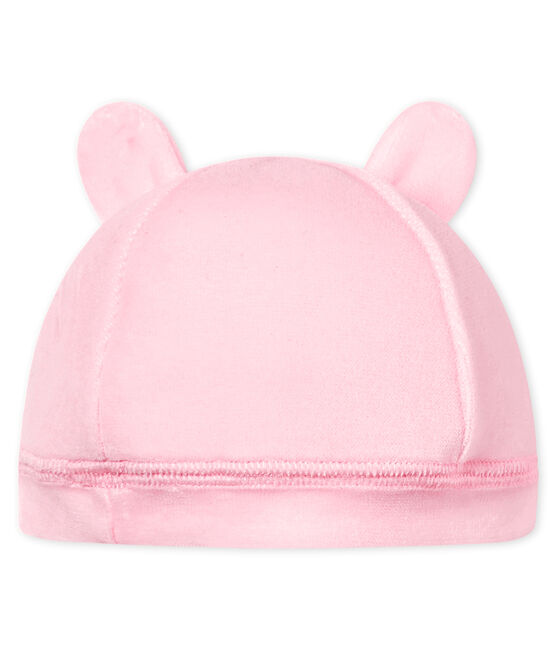 Bonnet naissance bébé mixte velours rose VIENNE