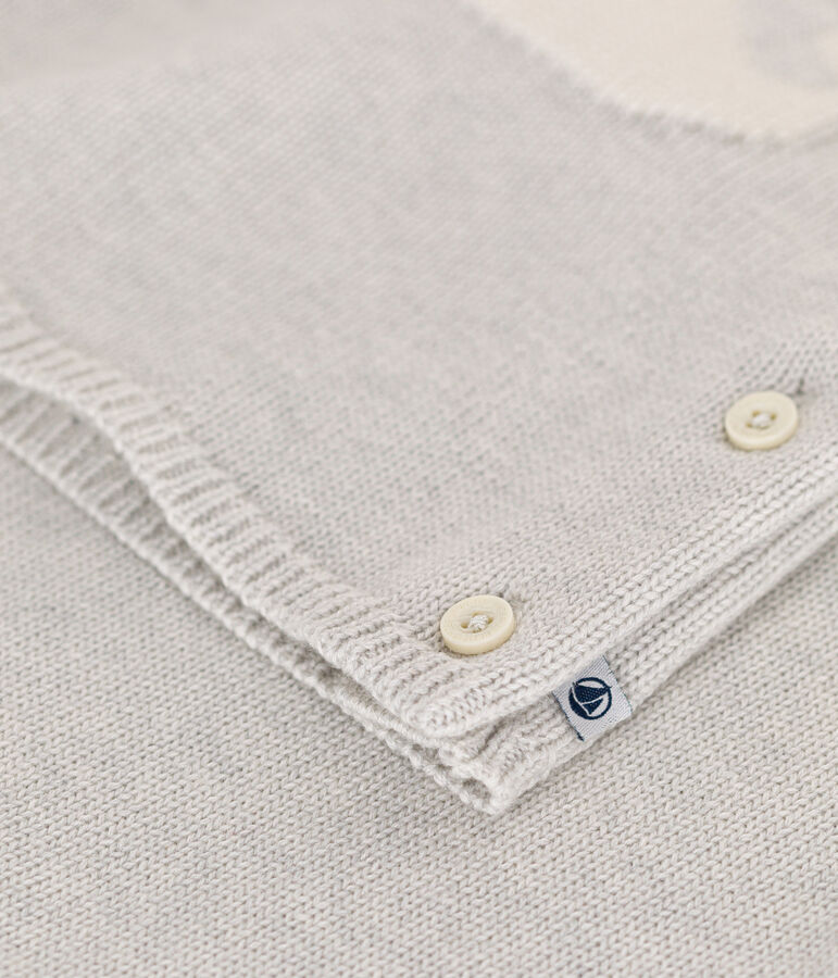 Ensemble 2 pi&egrave;ces en tricot laine et coton b&eacute;b&eacute; beige MONTELIMAR CHINE