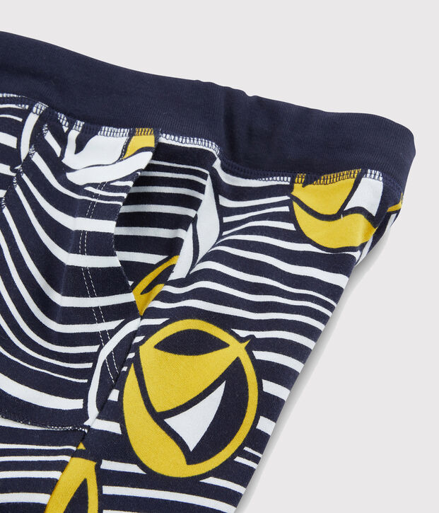 Bermuda enfant gar&ccedil;on blanc/multicouleur