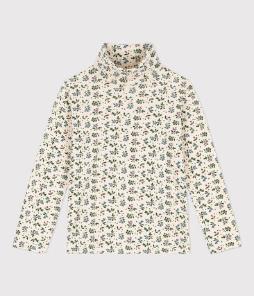 Sous-pull imprimé fleuri en coton enfant fille
