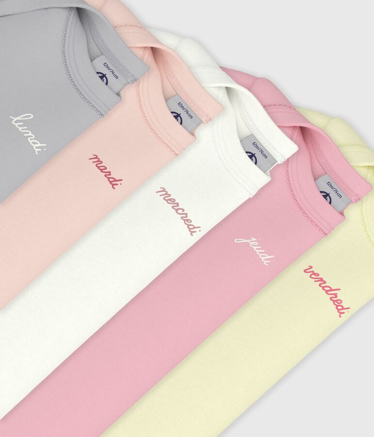 Lot de bodies manches courtes en coton uni b&eacute;b&eacute; variante 1