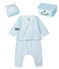 Lot cadeau bébé 3 pièces en côte vert AMANDIER/blanc MARSHMALLOW