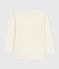 Tee-shirt enfant en laine et coton manches longues uni gris ECRU