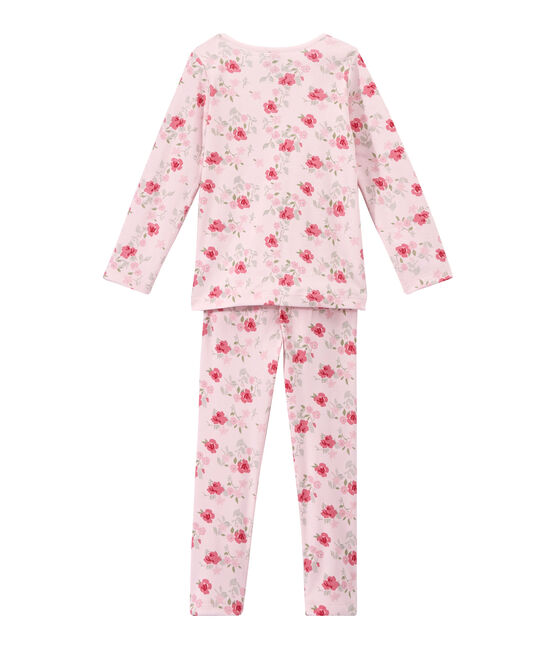 Pyjama fille imprimé fleurs rose VIENNE/blanc MULTICO