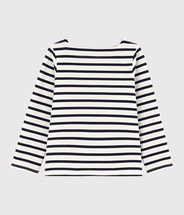 Marini&egrave;re en jersey enfant fille blanc/bleu