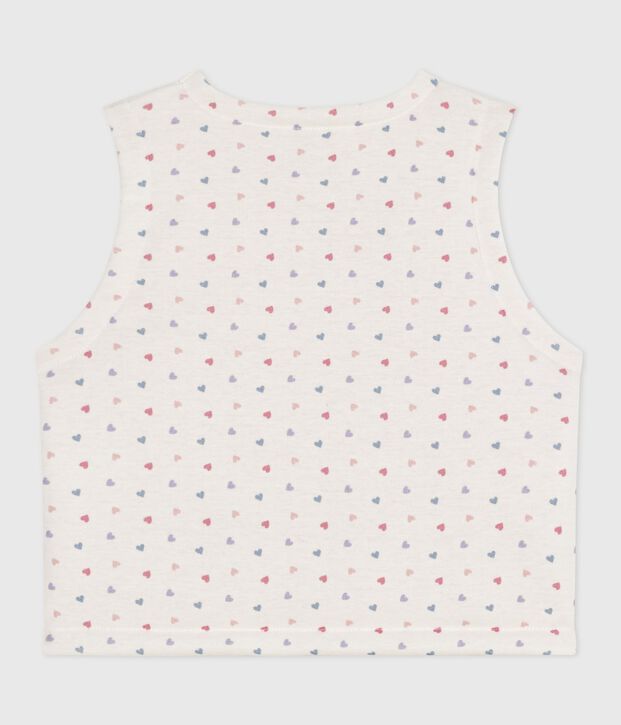 Gilet sans manche r&eacute;versible b&eacute;b&eacute; en coton imprim&eacute; blanc/multicouleur