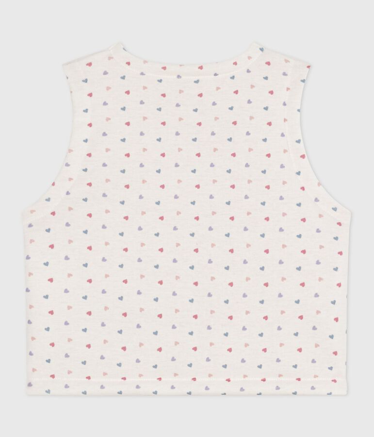 Gilet sans manche r&eacute;versible b&eacute;b&eacute; en coton imprim&eacute; blanc MARSHMALLOW/blanc MULTICO