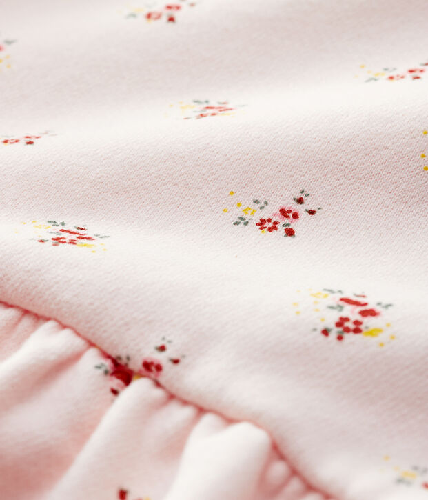 Robe manches longues en molleton b&eacute;b&eacute; fille rose/multicouleur
