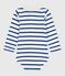 Body bébé en coton col polo rayé bleu MILK/ OLYMPIC