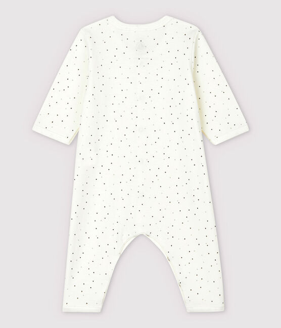 Dors-bien sans pieds blanc à étoiles bébé en coton biologique blanc MARSHMALLOW/blanc MULTICO