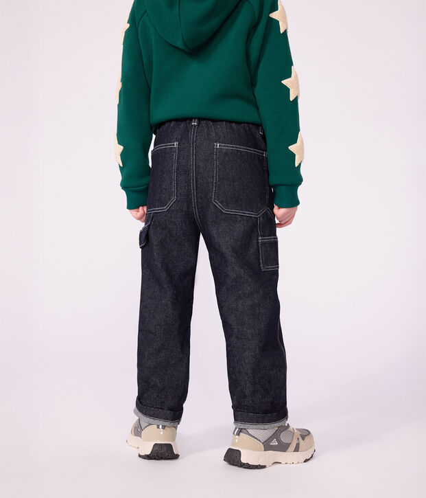 Pantalon carpenter enfant en denim DENIM BRUT FONCE