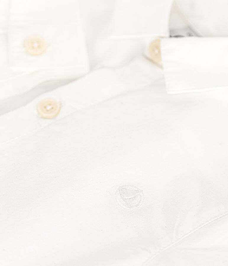 Chemise en popeline b&eacute;b&eacute; blanc ECUME