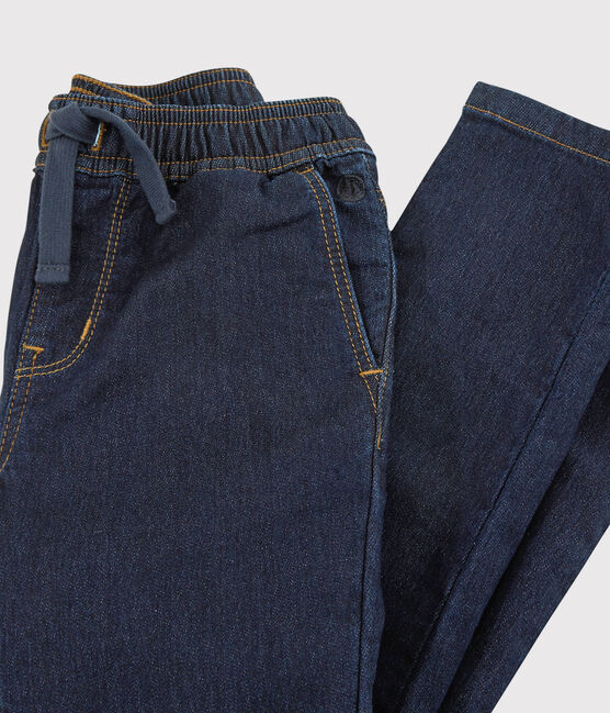 Pantalon regular en denim foncé enfant garçon bleu DENIM BLEU FONCE