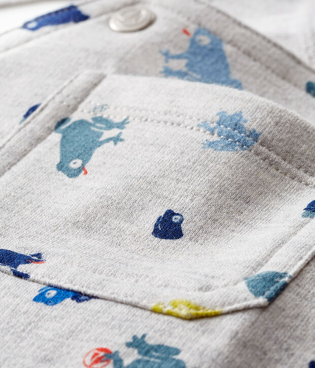 Salopette b&eacute;b&eacute; gar&ccedil;on imprim&eacute;e gris/multicouleur