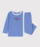 Pyjama milleraies en coton enfant bleu PERSE/blanc MARSHMALLOW
