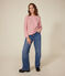 Marinière boutonnée en coton Femme rose ROSEWOOD/ AVALANCHE