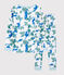 Pyjama snugfit imprimé chat petit garçon en coton blanc MARSHMALLOW/blanc MULTICO