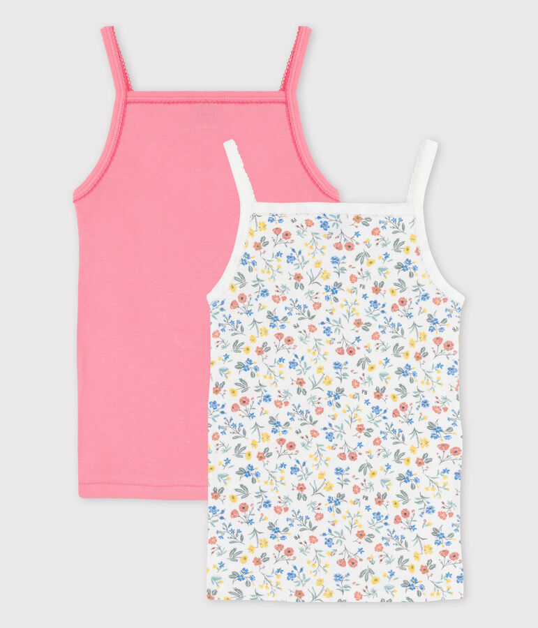 Lot de 2 chemises &agrave; bretelles fleurs petite fille en coton variante 1