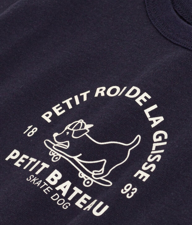 Tee-shirt manches courtes en jersey l&eacute;ger b&eacute;b&eacute; bleu