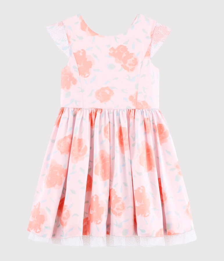 Robe de c&eacute;r&eacute;monie enfant fille rose VIENNE/blanc MULTICO