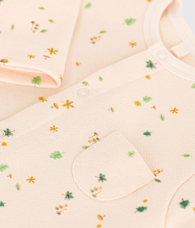 Combinaison longue en molleton b&eacute;b&eacute; &eacute;cru/multicouleur