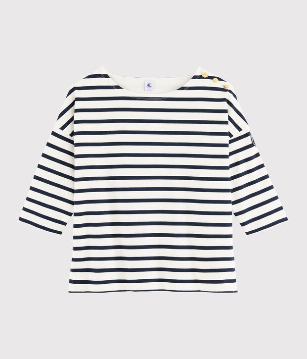 Marini&egrave;re volant&eacute;e Femme blanc/bleu