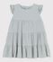 Robe rayée en seersucker bio bébé bleu BRUT/blanc MARSHMALLOW
