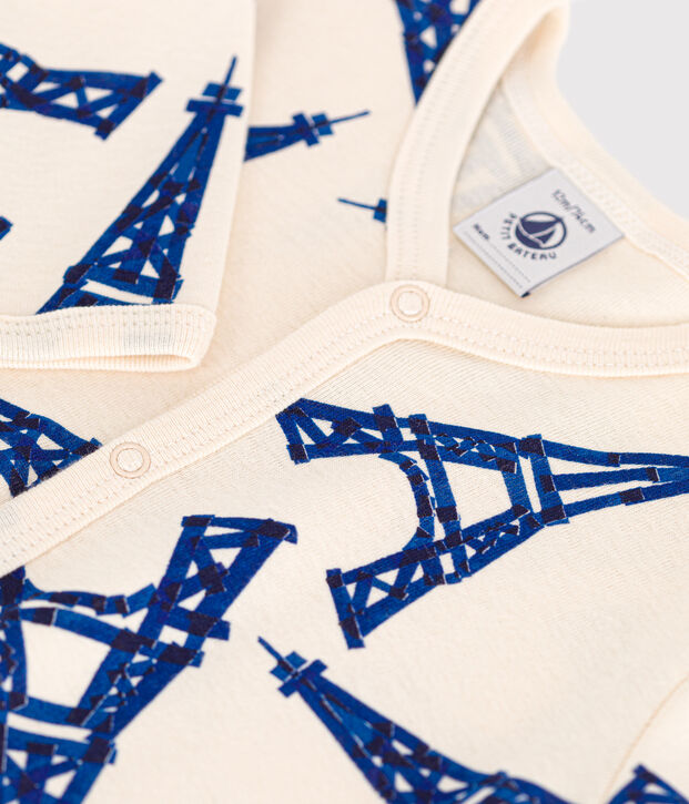 Pyjama b&eacute;b&eacute; Paris en coton &eacute;cru/multicouleur