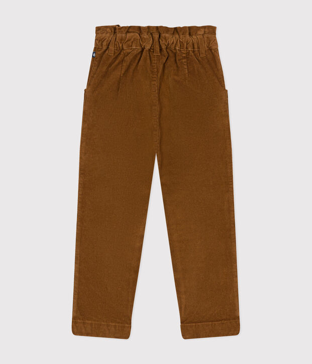 Pantalon en velours enfant fille marron
