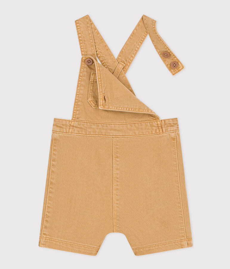 Salopette courte en denim de couleur b&eacute;b&eacute; beige TOURONE