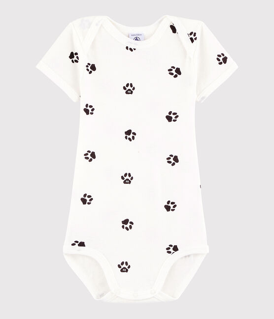 Body manches courtes bébé fille-garçon blanc MARSHMALLOW/gris CAPECOD