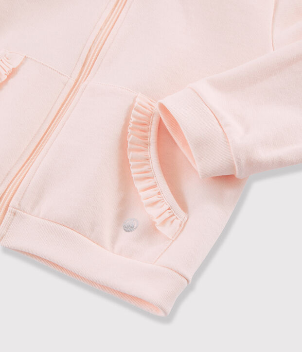 Sweatshirt &agrave; capuche enfant fille rose clair