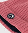 Bonnet bébé en tricot doublé en polaire rose ROSEWOOD