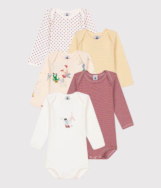 Lot de 5 bodies manches longues Paris bébé en coton variante 1