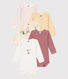Lot de 5 bodies manches longues Paris bébé en coton