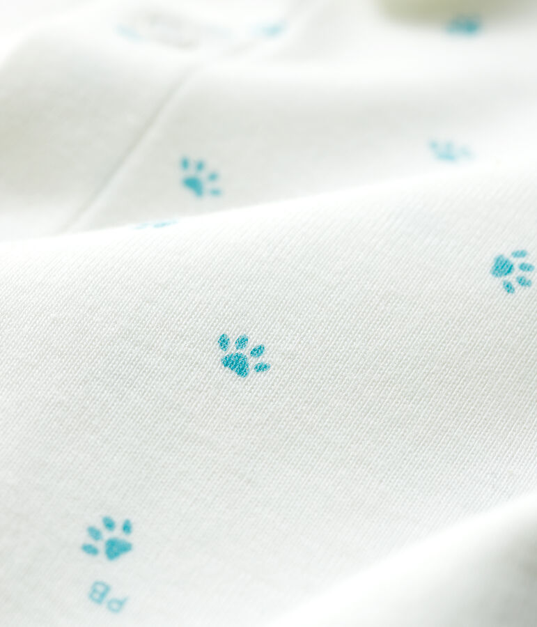 Dors-bien sans pieds pattounes b&eacute;b&eacute; en coton blanc MARSHMALLOW/blanc MISTIGRI