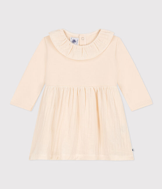 Robe manches longues bimatière bébé écru AVALANCHE